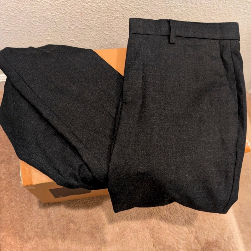 Banana Republic tailored for charcoal/black dress pants.